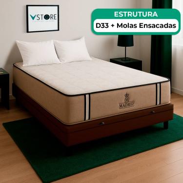 Imagem de Cama Box Baú Viúvo e Colchão Madrid Molas V-Store