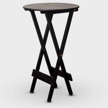 Imagem de Mesa Bistrô Dobrável Redonda Cor Preta