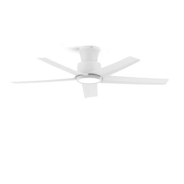 Imagem de ocioc Ventiladores De Teto 44" Com Luzes E Controle Remoto, Motor Cc Reversível Silencioso, Montagem Embutida, 3 Circuitos, Ventilador Branco Para Quarto, Sala Estar, Ambiente Interno/Externo