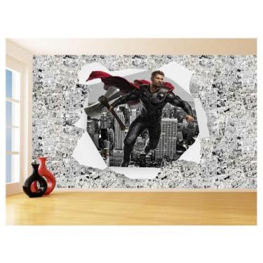 Imagem de Papel De Parede 3D Heróis Página Quadrinhos Hq 3,5M Nhma273 - Você Dec