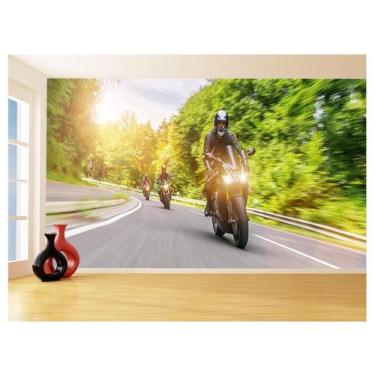 Imagem de Papel De Parede 3D Moto Esporte Viagem Estrada 3,5M Bkm76 - Você Decor