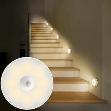 Imagem de Luminária LED Sensor de Presença Movimento, Luz Noturna, Recarregável USB Sem Fio, Usb Recarregável Luz Quente, luzinha, Closet Armário Corredor Escada Quarto De Bebê, Iluminação Inteligente