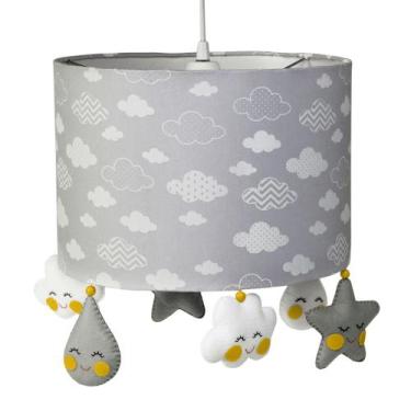 Imagem de Lustre Tubular Chuva De Amor Cinza Quarto Bebê Infantil - Potinho de m