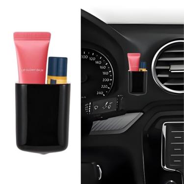 Imagem de Veseek Suporte de protetor labial de carro para batom de batom para suporte de bastão de carro para mulheres (preto)