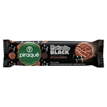 Imagem de Biscoito Leite Maltado Piraquê Black Com Cobertura De Chocolate 80g