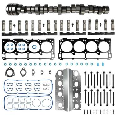 Imagem de GPQ 53022263Af Mds Lifter Camshaft 5.7 Hemi Cam Lifters Kit De Junta De Cabeçote Com Parafusos Compatível Com Dodge Challenger Durango Chrysler 300 Jeep Commander Grand Cherokee 2009-2015 5.7L V8 5302