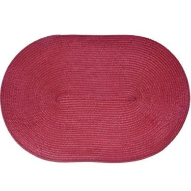 Imagem de Kit 10 Americano Requinte Liso Para Mesa Oval 30x45cm Bordô - TESSI