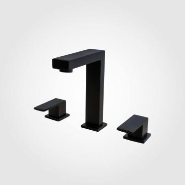 Imagem de Misturador Para Lavatório Mesa Bica Baixa Flaunt Preto Fosco Perflex