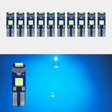 Imagem de Kit 10 Lâmpadas Led Pinguinho T5 3 Leds Painel Carro Moto - Genérico, 