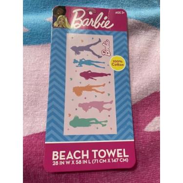 Imagem de Barbie Toalha de banho/piscina/praia de algodão super macio, 147 x 71 cm, (produto oficial)