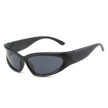 Imagem de Óculos de sol Goggle Mulheres Homens Moda Óculos de sol Punk Óculos Feminino Rosa Espelho Óculos UV400,C01 Preto,Tamanho único