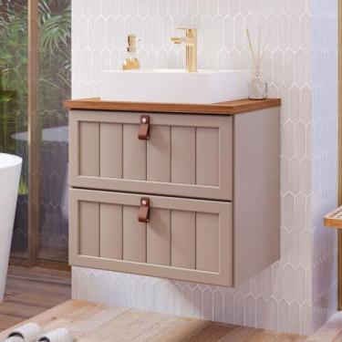 Imagem de Gabinete Suspenso para Banheiro com Cuba Ketlyn Espresso Móveis