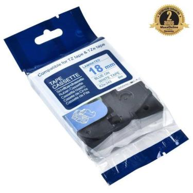 Imagem de Fita Compatível Brother Tz Tze 243 Branca Letra Azul 18mm - Genérica B