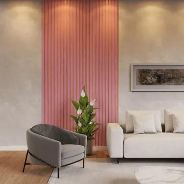 Imagem de Placa Ripadas MDF Autocolante 45cm por 11cm fácil instalação - Genêric