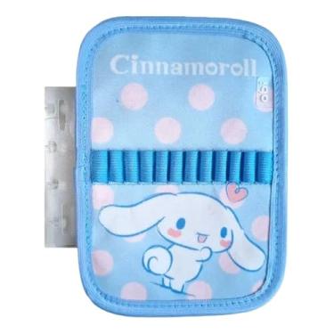 Imagem de Obi Brasil Estojo Acessório Cinnamoroll com Elásticos para 24 Canetas, Compartimento com Zíper, 14x20x1cm, Azul