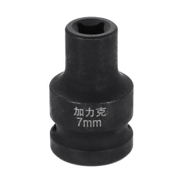 Imagem de HARFINGTON Soquete quadrado de 4 pontos 1/5.1 cm Drive 7 mm soquete de impacto quadrado métrico CR-V luva de roda padrão ferramenta pneumática para reparo de automóveis, manutenção mecânica, uso