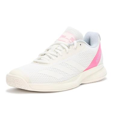 Imagem de adidas Tênis feminino Courtflash Pickleball, Branco/prata metálico/rosa lúcido, 37 BR