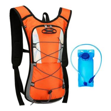Imagem de Pegciuho Mochila de Hidratação com Bexiga de Hidratação de 2L Mochila de água Hydro Water Daypack para Mochila, Laranja