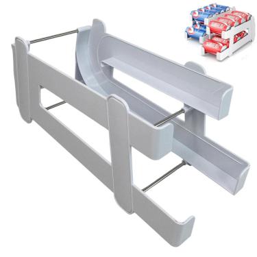 Imagem de Organizador de Geladeira Despensa Porta Lata Refrigerante Suco Bebida Prateleira Armazenamento Resistente Multiuso