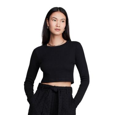 Imagem de Blusa Cropped Manga Longa Canelada Dzarm-Feminino