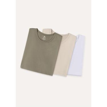 Imagem de Kit Com 3 Camisetas Masculinas Básicas Slim - Hering, G, Colorido