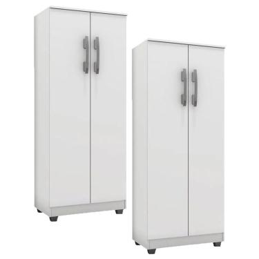 Imagem de Kit 2 Armários Organizador Multiuso Rosana 2 Portas Branco