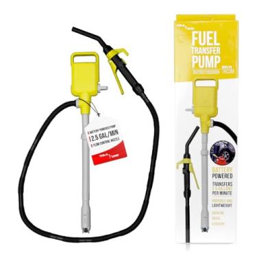 Imagem de TERA PUMP Bomba de transferência de combustível alimentada por bateria de fácil manuseio com alça ergonômica estilo bomba de gás (2,5 galas/min - tubo de sucção GG) para DEF, gás, diesel,