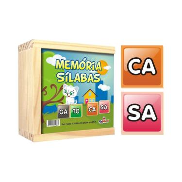 Imagem de Jogo da Memória Sílabas Caixa em Madeira