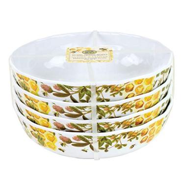 Imagem de Conjunto de 4 tigelas de cereais de melamina da Michel Design Works, mel e trevo