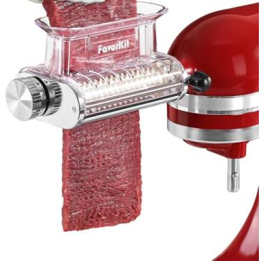 Imagem de Acessório ajustável para amaciador de carne com 3 espessuras para batedeiras KitchenAid, caixa de metal durável com capa transparente, pode ser lavada na lava-louças