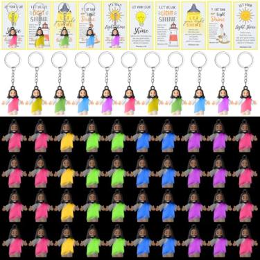 Imagem de CroBlissful 50 Set Jesus Keychain Bulk Include Luminous Little Jesus Figurines Vbs Gifts Blessing Cards for Sunday School Nativity Baptism Gift Supplies Bible Christian Keychains for Party Favors