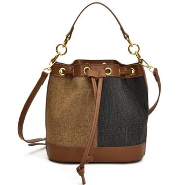 Imagem de MZE JPLAN Bolsa jeans feminina bolsa jeans moderna bolsa de ombro transversal com cordão, castanho 2