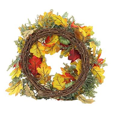 Imagem de Cabide da porta da frente, decoração de abóbora feita à mão, design realista vibrante para decoração de casa de Ação de Graças de Halloween, material de plástico 45cm