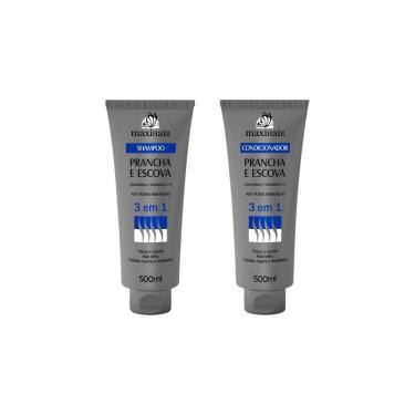 Imagem de Kit Prancha E Escova 3 Em 1 Maxihair Shampoo+Cond 500Ml