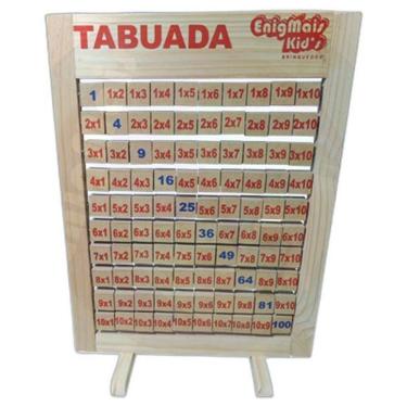Imagem de Tabuada Giratória Multiplicação Em Madeira Pinus