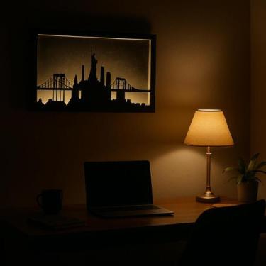 Imagem de Quadro Decorativo Paisagens com led Luminária de parede - EEMobile, Ne