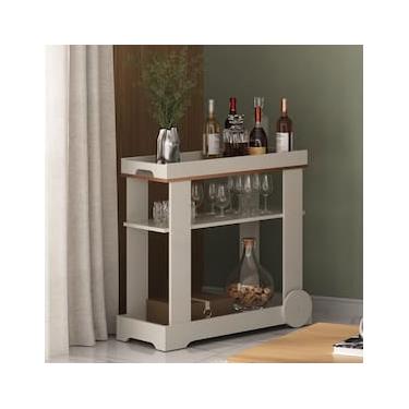 Imagem de Carrinho Bar Artely Móveis Rosé 1 Prateleira Rodízios Funcionais MDF