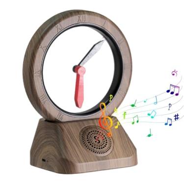 Imagem de Despertador vintage para crianças, alto-falante despertador,Alto-falante sem fio vintage criativo | suspenso-espaço portão hora mão relógio reverso decoração para amantes de música
