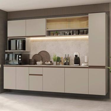 Imagem de Armário de Cozinha Completa 280 cm Suspensa Crema Nice Madesa 05