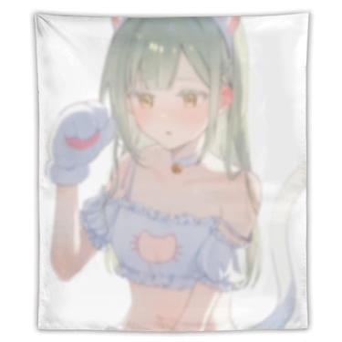 Imagem de LIEGBMEU Tapeçaria sexy de anime menina 127 x 152 cm arte de colcha de parede decoração de tapeçaria caprichosa AF165