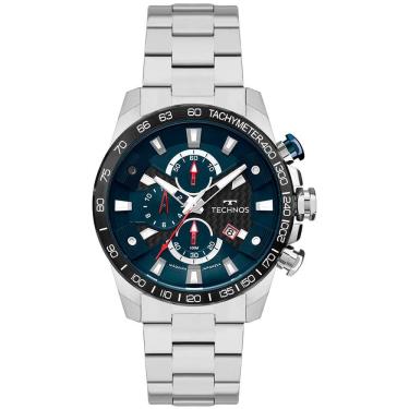 Imagem de Relógio TECHNOS masculino analógico prata azul OS1ABW/1A