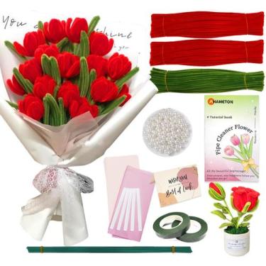 Imagem de Suprimentos para artesanato  Limpadores de cachimbo  Buquê de flores d