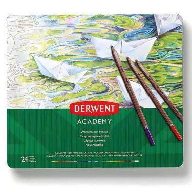 Imagem de Lápis De Cor Aquarelável Academy 24 Cores - Derwent