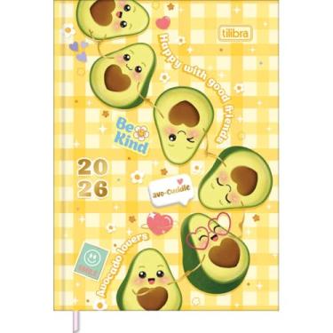 Imagem de Tilibra - Agenda Costurada MIni 7,8 x 10,8 cm Abacute 2026 - Avocado Lovers - Amarelo