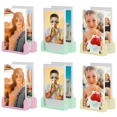 Imagem de Moldura Polaroid, moldura Instax para fotos, 5 x 7 cm para Polaroid Fujifilm Instax Mini, porta-retratos tamanho carteira pequena, porta-fotos de bebê tamanho mini (pacote com 12)
