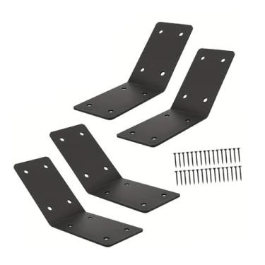 Imagem de harayaa 4 suportes de ângulo de 45° embutidos internamente, multiuso, 5'' x 5'' x 3'', conector de poste para, suportes de joelho