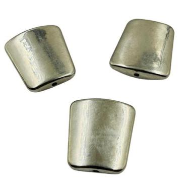 Imagem de Miçanga Retângulo 32mm 10pçs Passante Chato Níquel 52g - Macall