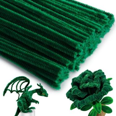 Imagem de Limpadores de cachimbo Iuuidu 150 unidades Chenille Stem Dark Green Cr