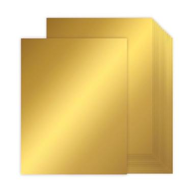 Imagem de 30 folhas de papel cartolina dourado metálico 21 x 28 cm, 42 kg/250 g/m², acabamento espelhado, placa de folha dourada para artesanato, scrapbook, convites, decorações
