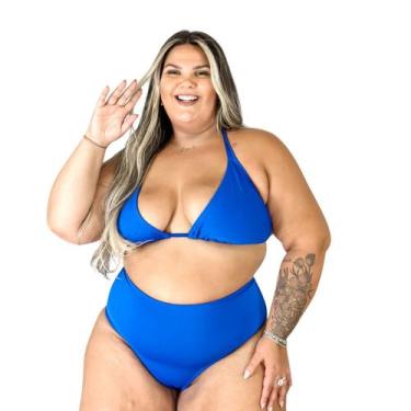 Imagem de Biquini Plus Size Hot Pant Cortininha Firme Calcinha Cintura Alta - AN